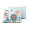 Teal Blue Pink White Polyester 3-Piece Reversible Floral Quilt Set